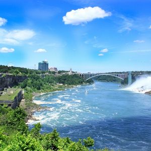 The U.S. and Canada border by Niagara Falls